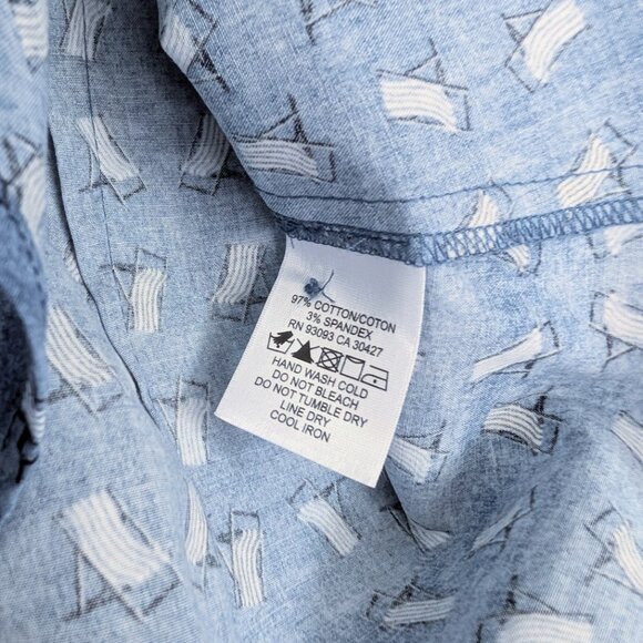 NIC+ZOE Women's Beach Chair Button Up Shirt with Band Collar and Peplum Waist XS - Picture 9 of 12